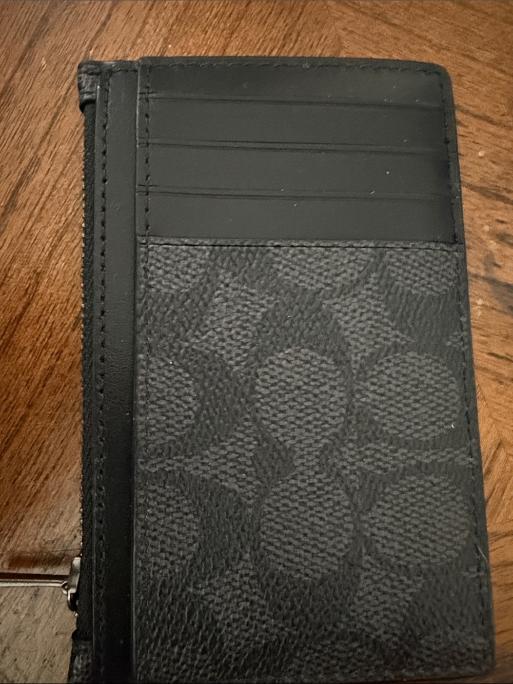 Coach Black Signature Card & Key Holder